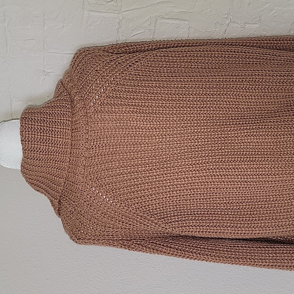 Moon & Madison Sweater Pullover Cropped Cowl Neck Knitted Chunky Relaxed Brown L - Picture 9 of 14